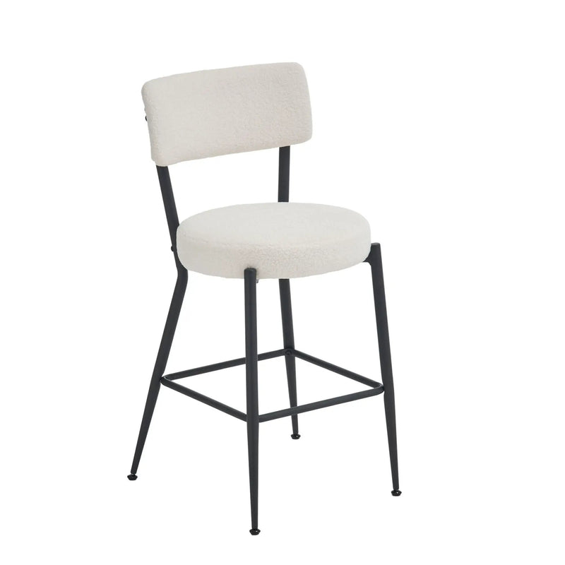 Modern Teddy Fabric Upholstered Bar Stools - Legs by HouseOfZazla