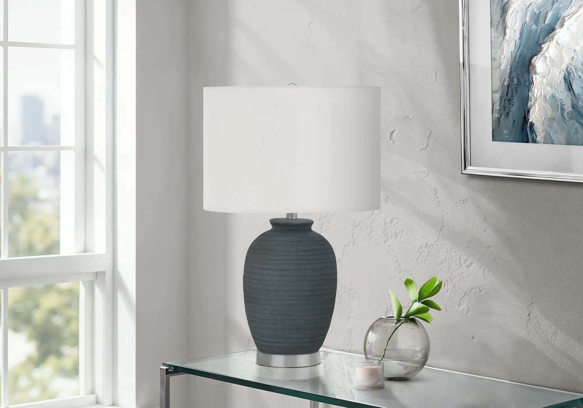 Lighting, Table Lamp, Ceramic, Contemporary - Blue by HouseOfZazla