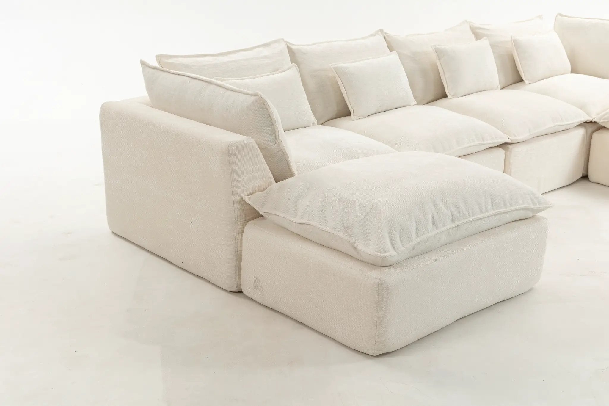 129.8" Width Cloud Couch Oversized Modular Sectional Sofa by HouseOfZazla