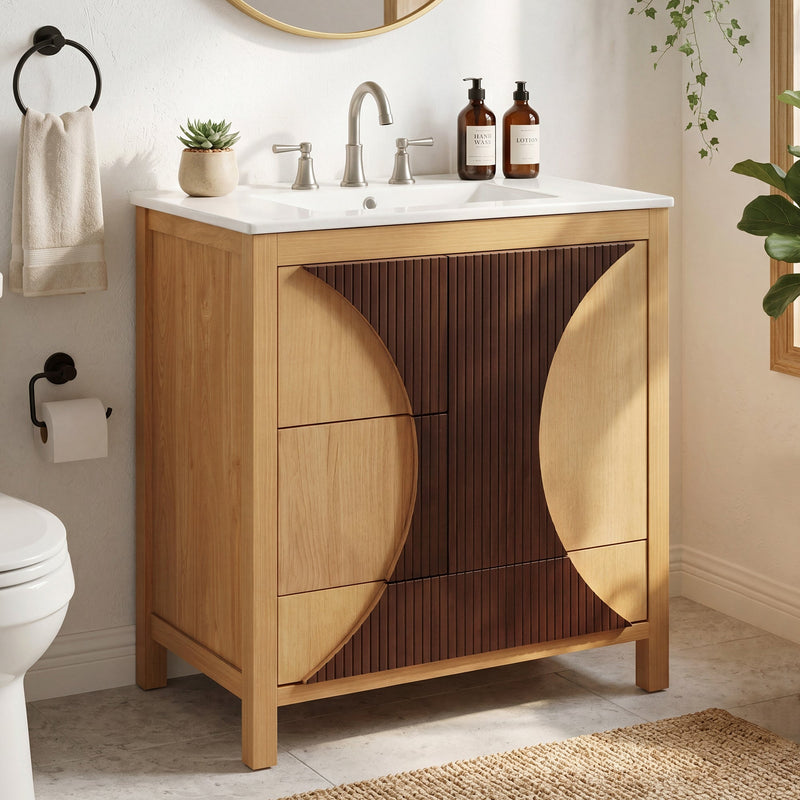 30 Inch Mid-Century Modern Bathroom Vanity with Sink by HouseOfZazla