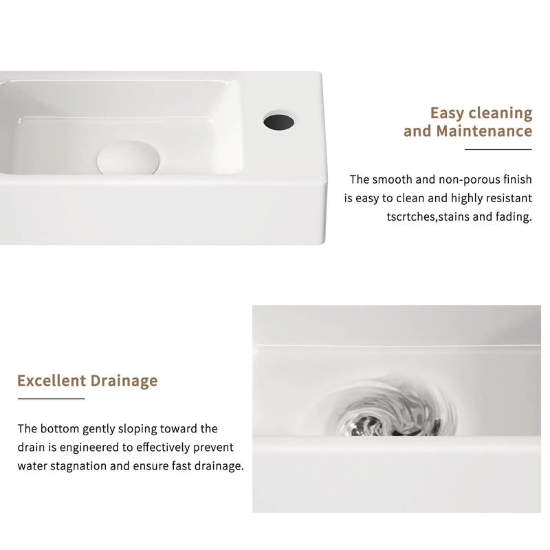 Wall Mounted Bathroom Sink With Faucet And Drain by HouseOfZazla