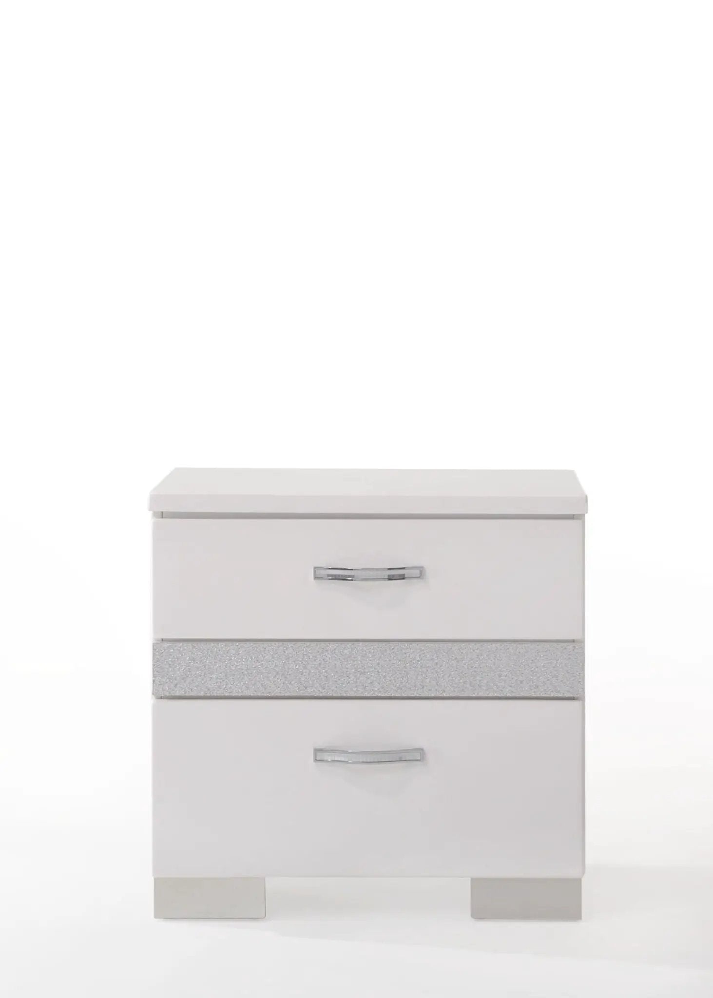 Naima II - High Gloss Nightstand - White by HouseOfZazla