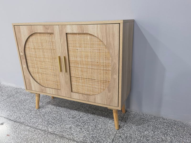 Buffet Cabinet with Storage with Modern Farmhouse Design - Black, photo 3 of 10