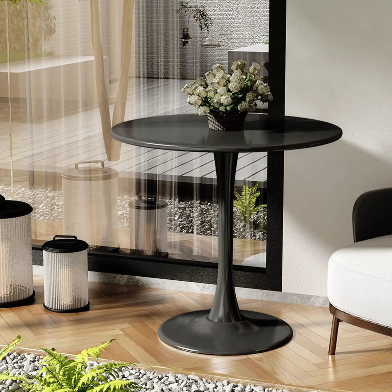Modern Round Dining Table - Black ∅31.5'' by HouseOfZazla