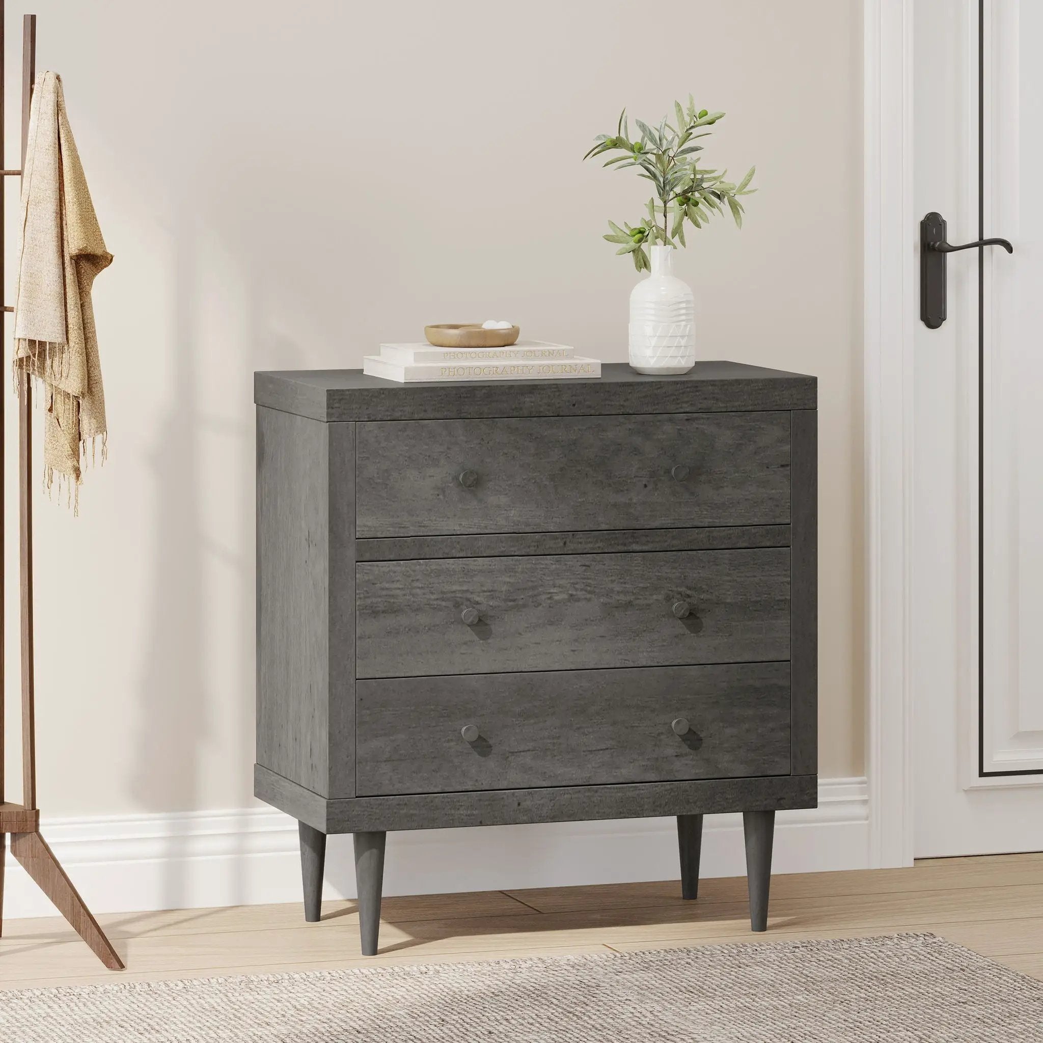 Nystrom Mid Century Modern 3 Drawer Chest by HouseOfZazla