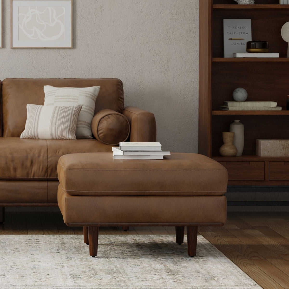 Handcrafted Ottoman with Feather-Filled Cushion - Multiple Colors, photo 16 of 40