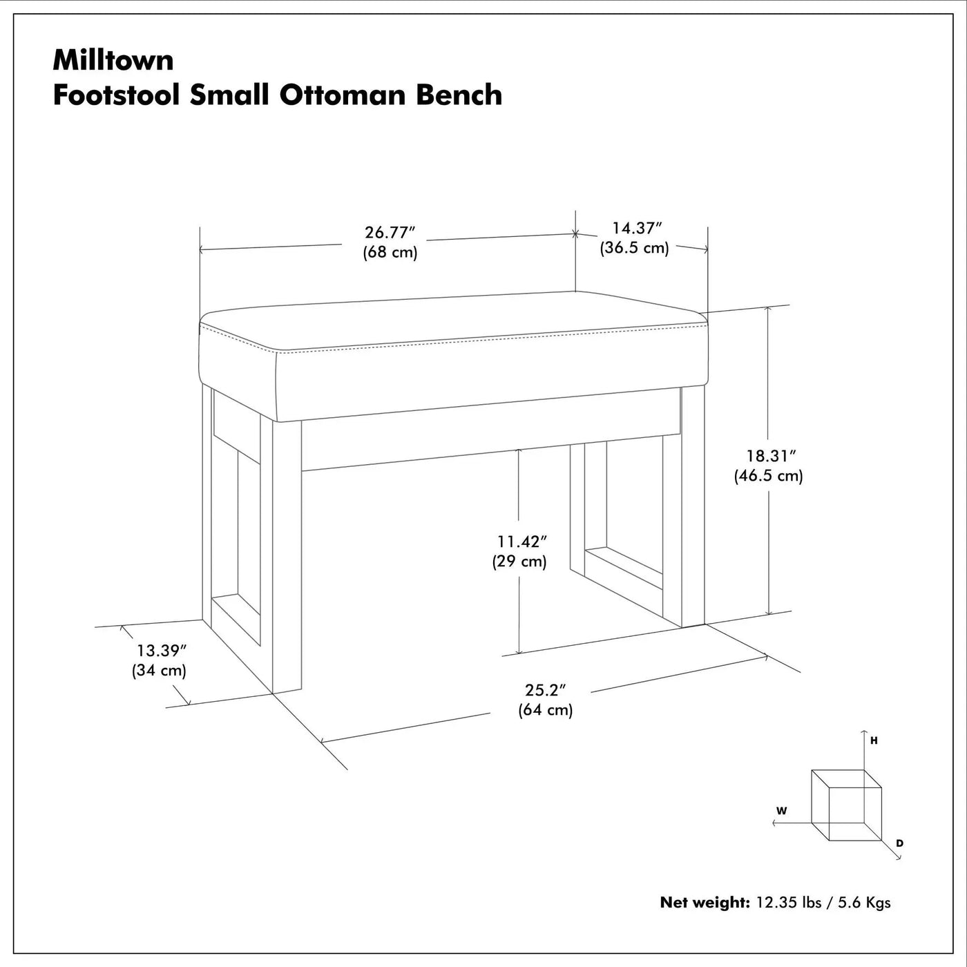 Milltown - Upholstered Ottoman Bench by HouseOfZazla