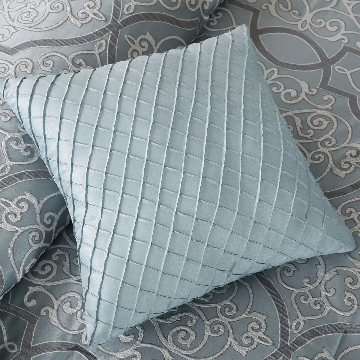 12 Piece Comforter Set with Cotton Bed Sheets Blue King by HouseOfZazla