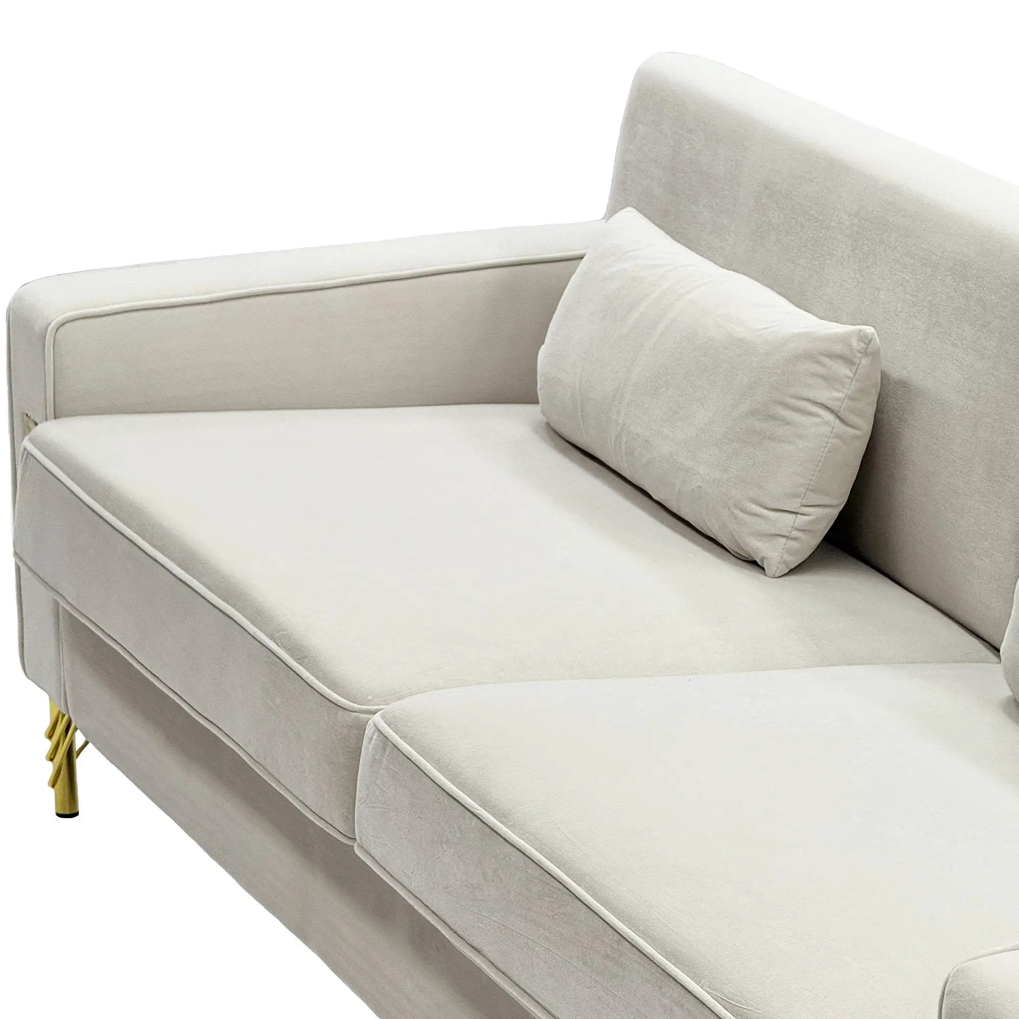 Ivory White 2-Piece Velvet Sofa Set by HouseOfZazla