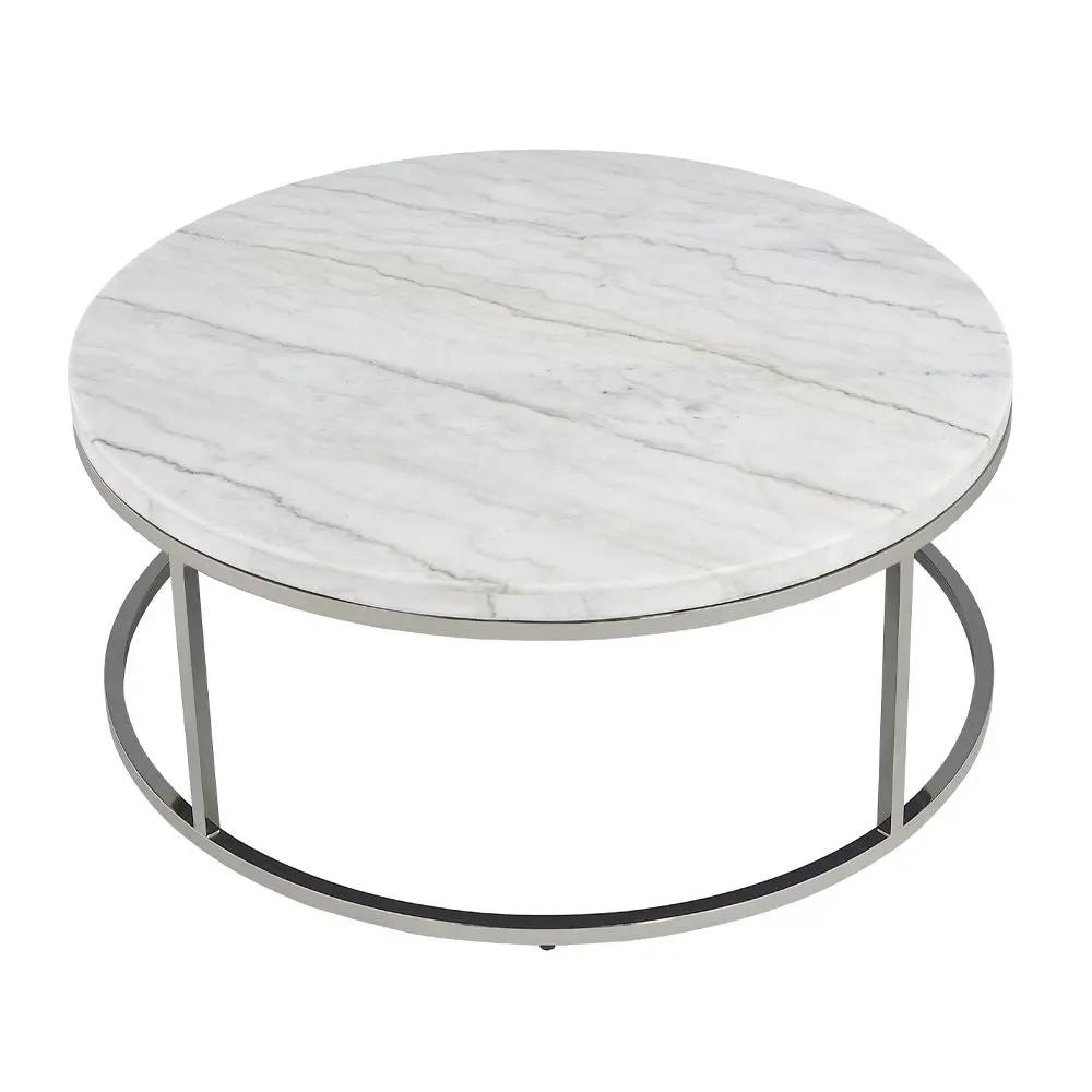 Zaidee - Coffee Table With Marble - Marble Top & Nickel by Unique Piece Furniture
