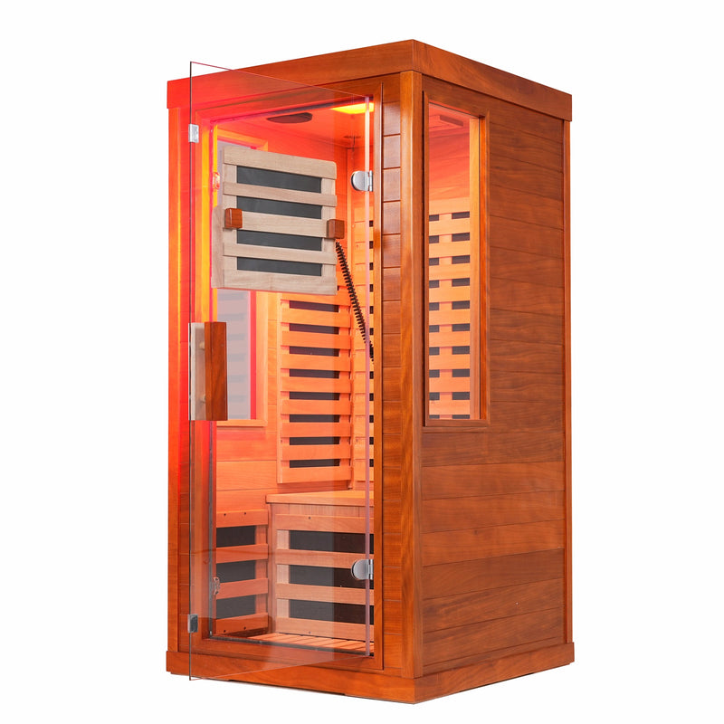 Far Infrared Sauna Room Front Wall Replacement with Easy Installation - Wood & Glass, photo 5 of 5
