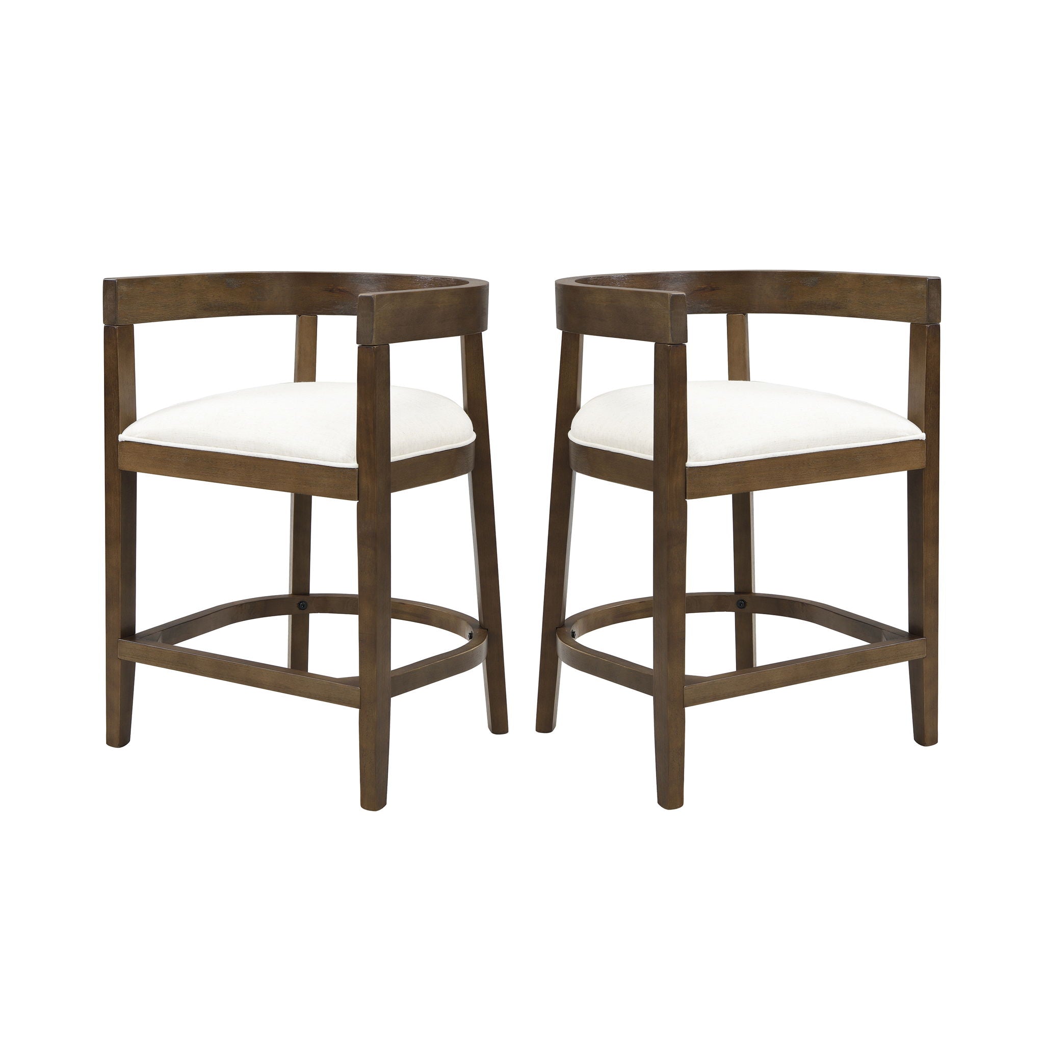 Modern Rubberwood Counter Stool Set With Upholstered Seats by HouseOfZazla