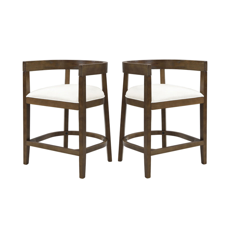 Modern Rubberwood Counter Stool Set With Upholstered Seats by HouseOfZazla