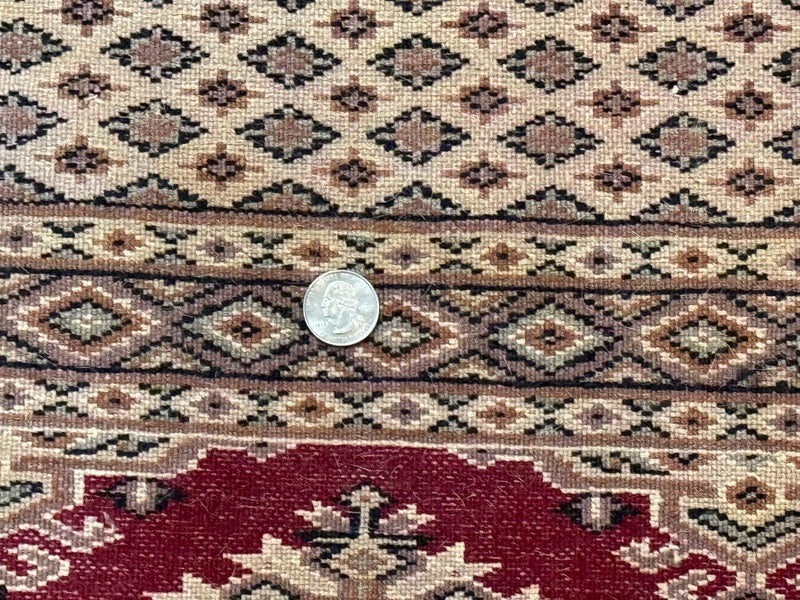 Pakistani Runner Rug 2.8 x 7.6, Red Turkoman Bokhara Runner by Jewel Rugs