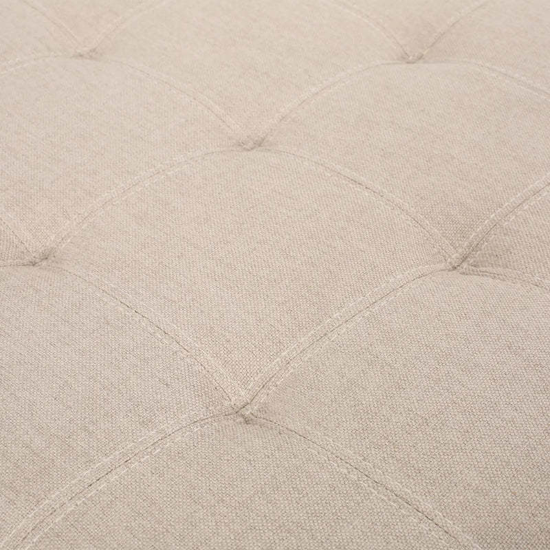 Upholstered Tufted Fabric Storage Ottoman, Wheat by HouseOfZazla