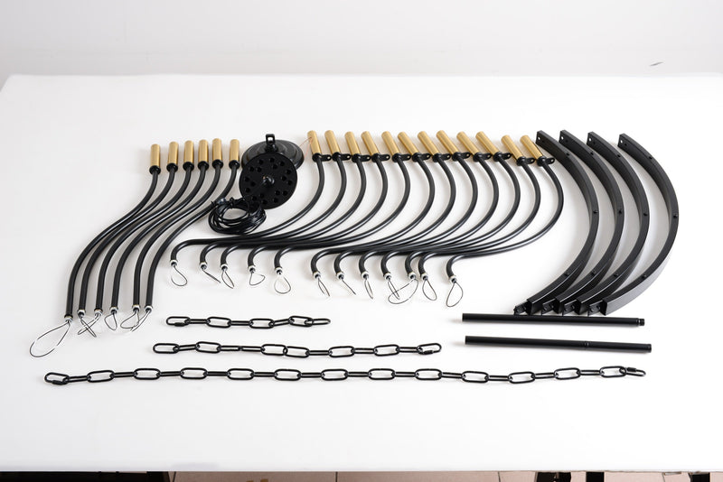 18-Light Industrial Iron Candle Chandelier by HouseOfZazla