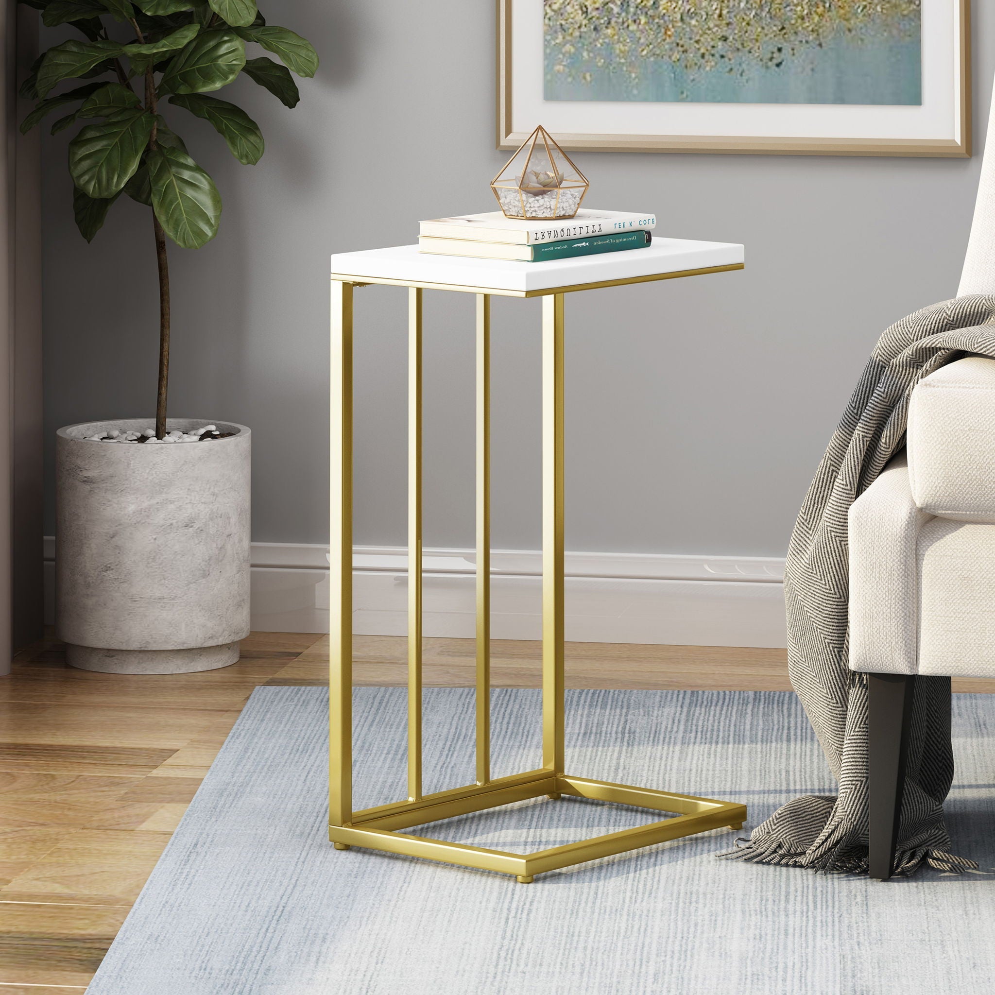 Modern Glam C-Shape End Table by HouseOfZazla