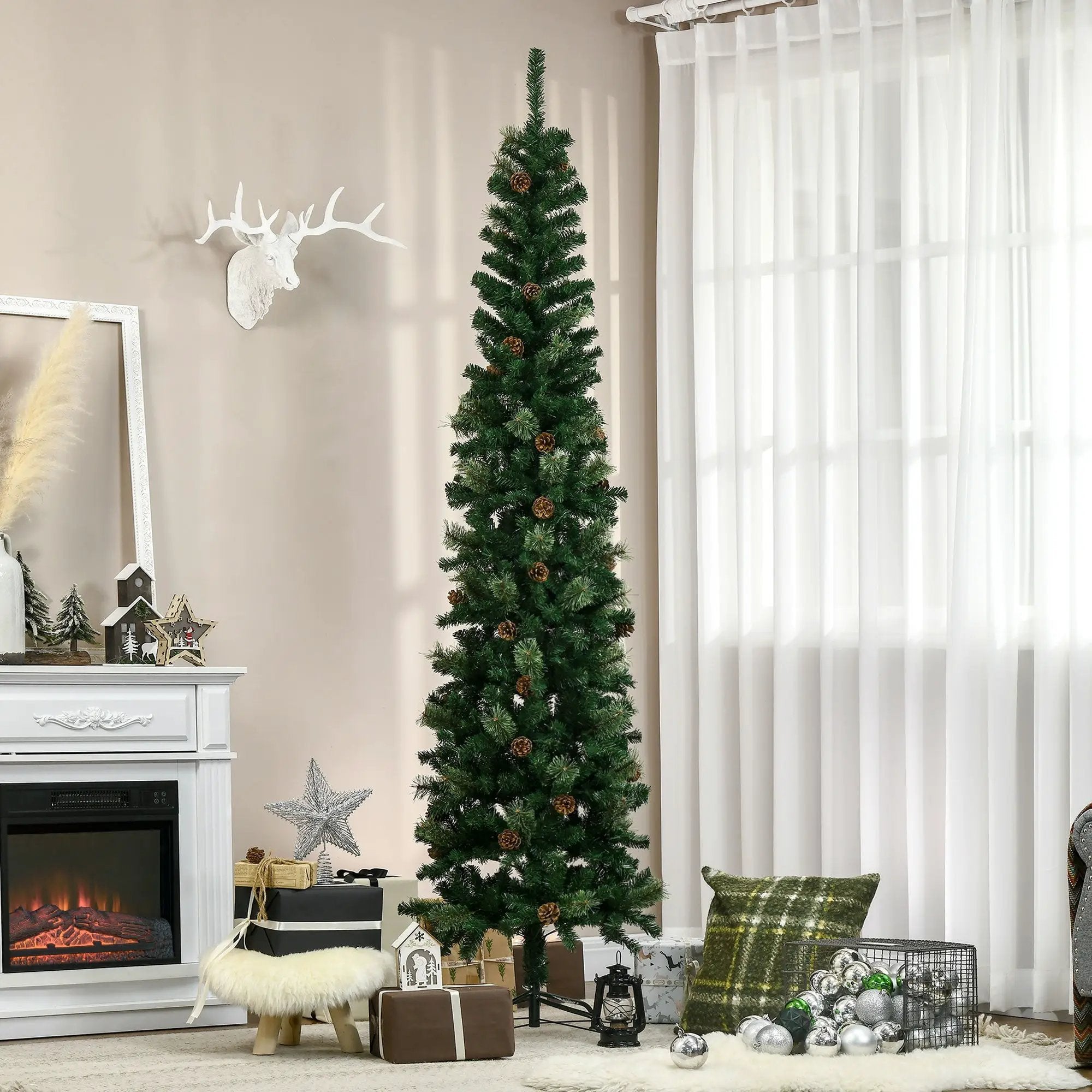 HOMCOM 7.5 Foot Pencil Artificial Christmas Tree by HouseOfZazla