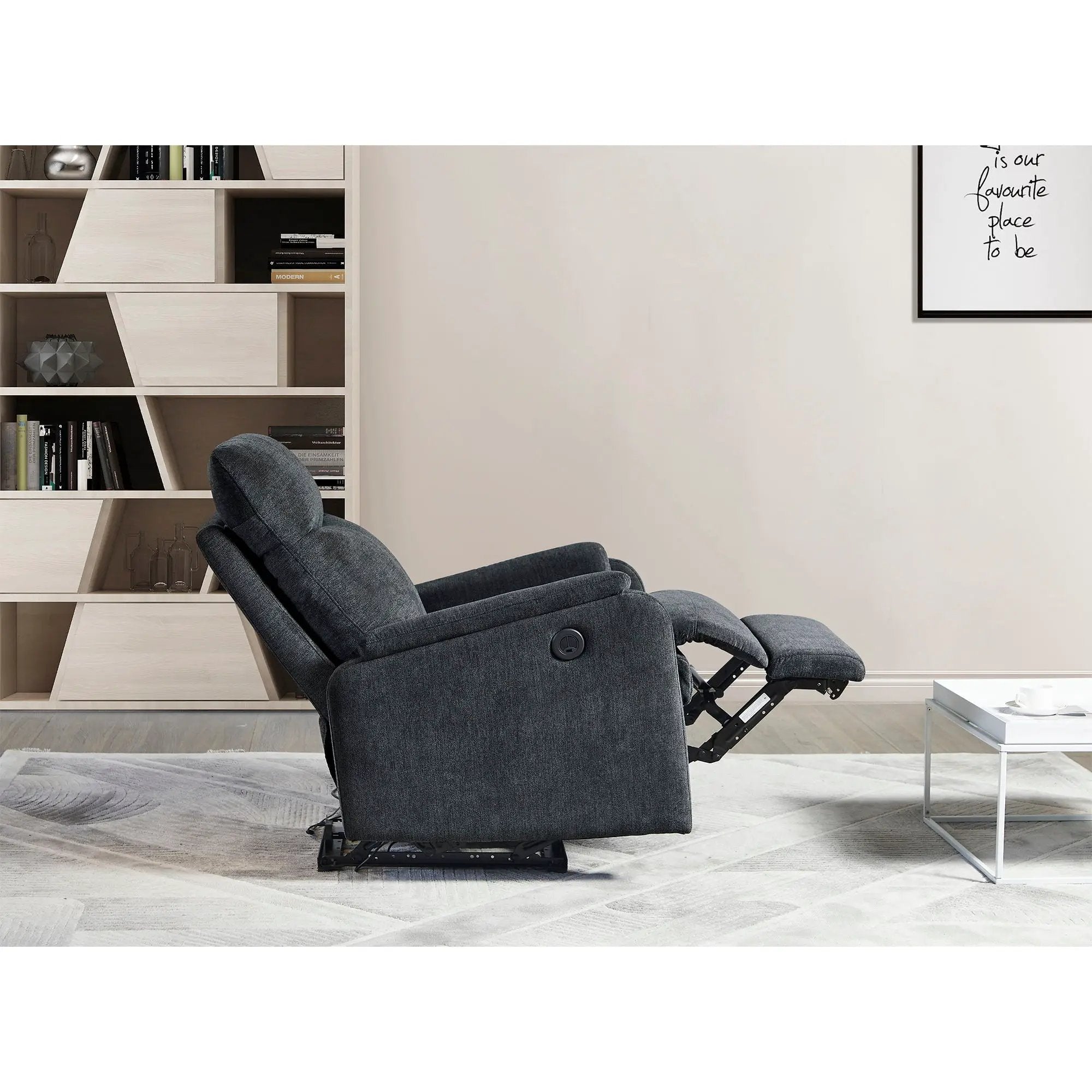 Recliner Chair With Power Function Easy Control Big Stocks, Recliner Single Chair For Living Room, Bed Room by HouseOfZazla