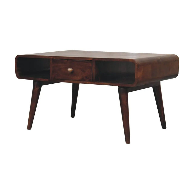 Solid Wood Curved Coffee Table by HouseOfZazla
