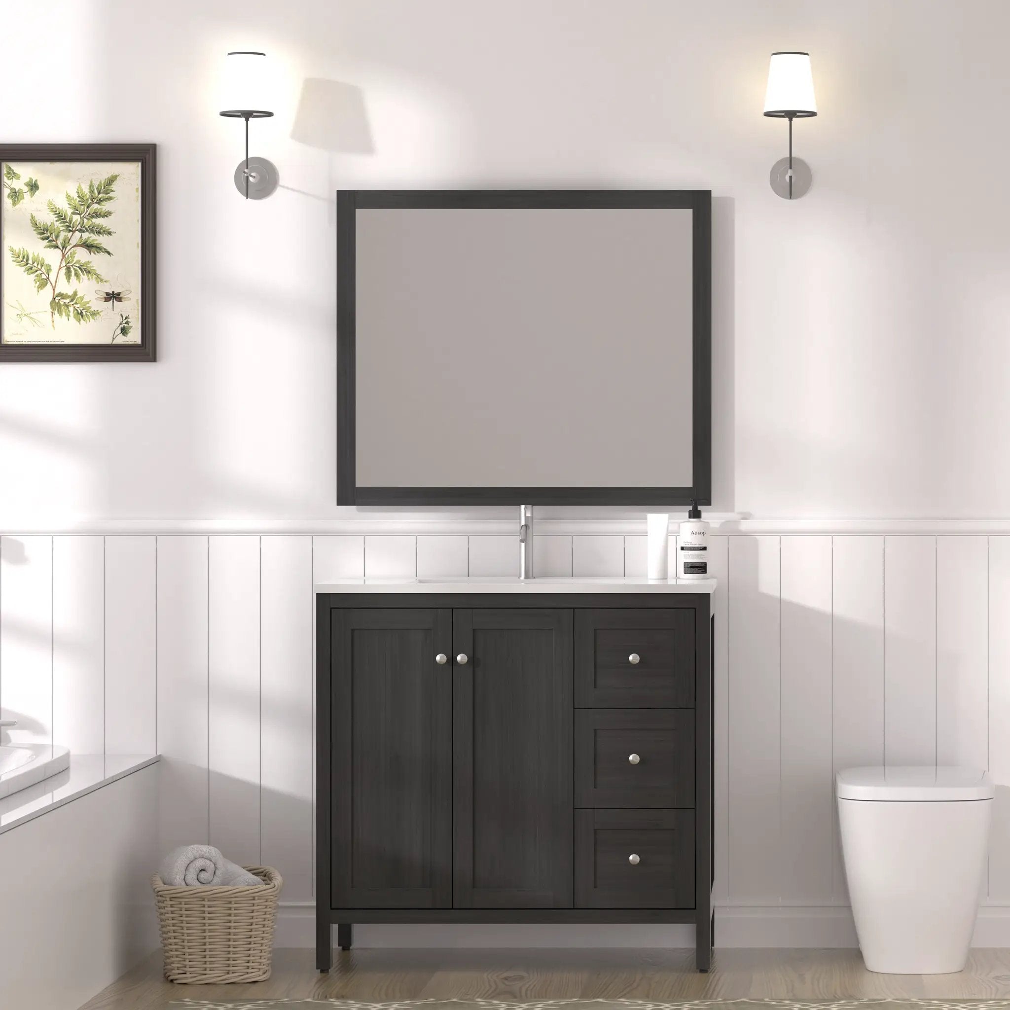 35.5" Modern Bathroom Vanity with Basin by HouseOfZazla