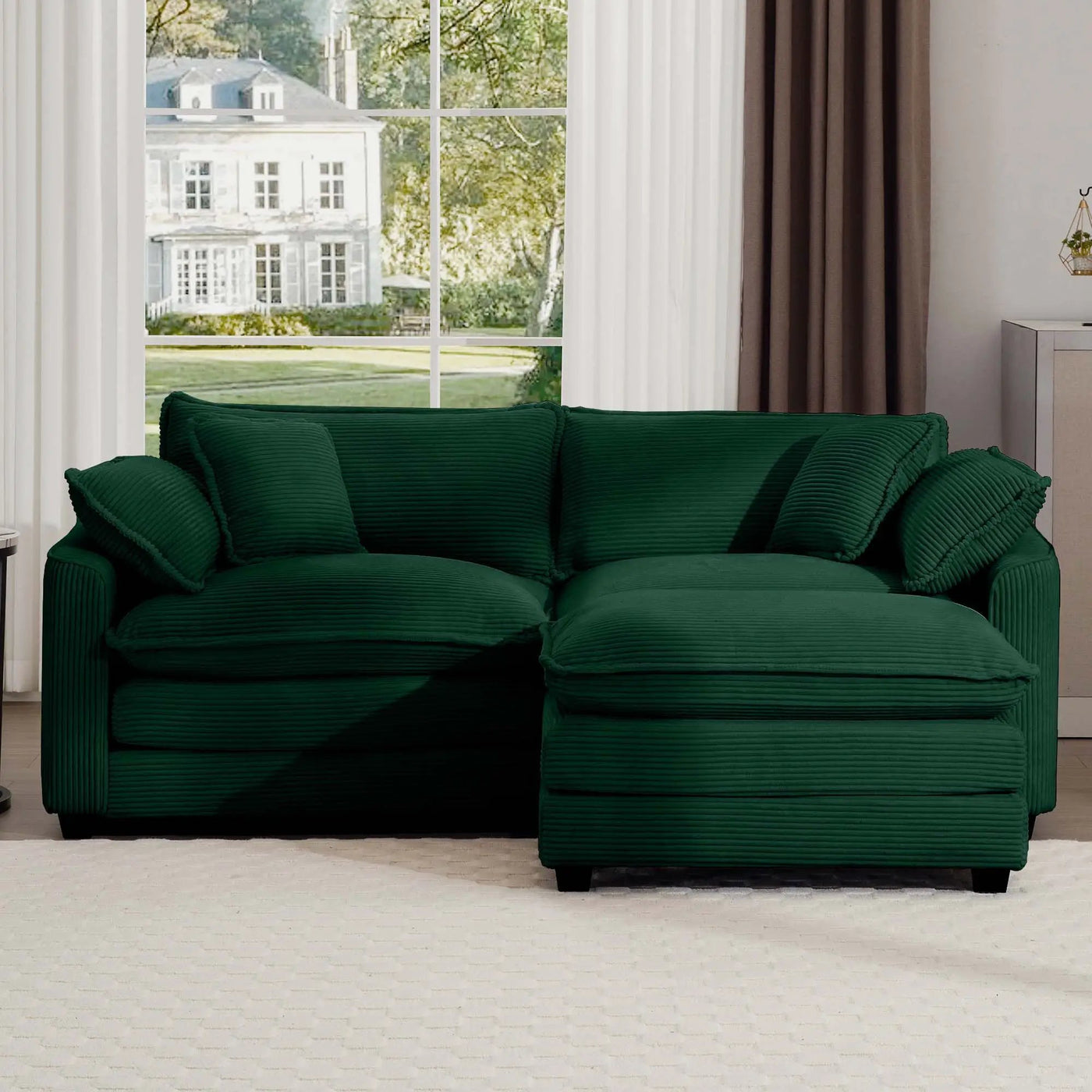 Modern Oversized Modular Cushion Sofa With Ottoman, Low Back, Deep Seating Sofa Set by HouseOfZazla