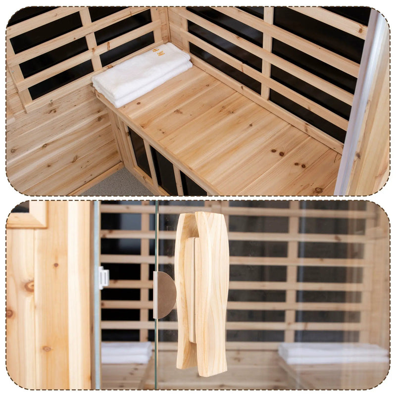 4 Person Old Fir Far Infrared Outdoor Sauna Room - Natural by HouseOfZazla