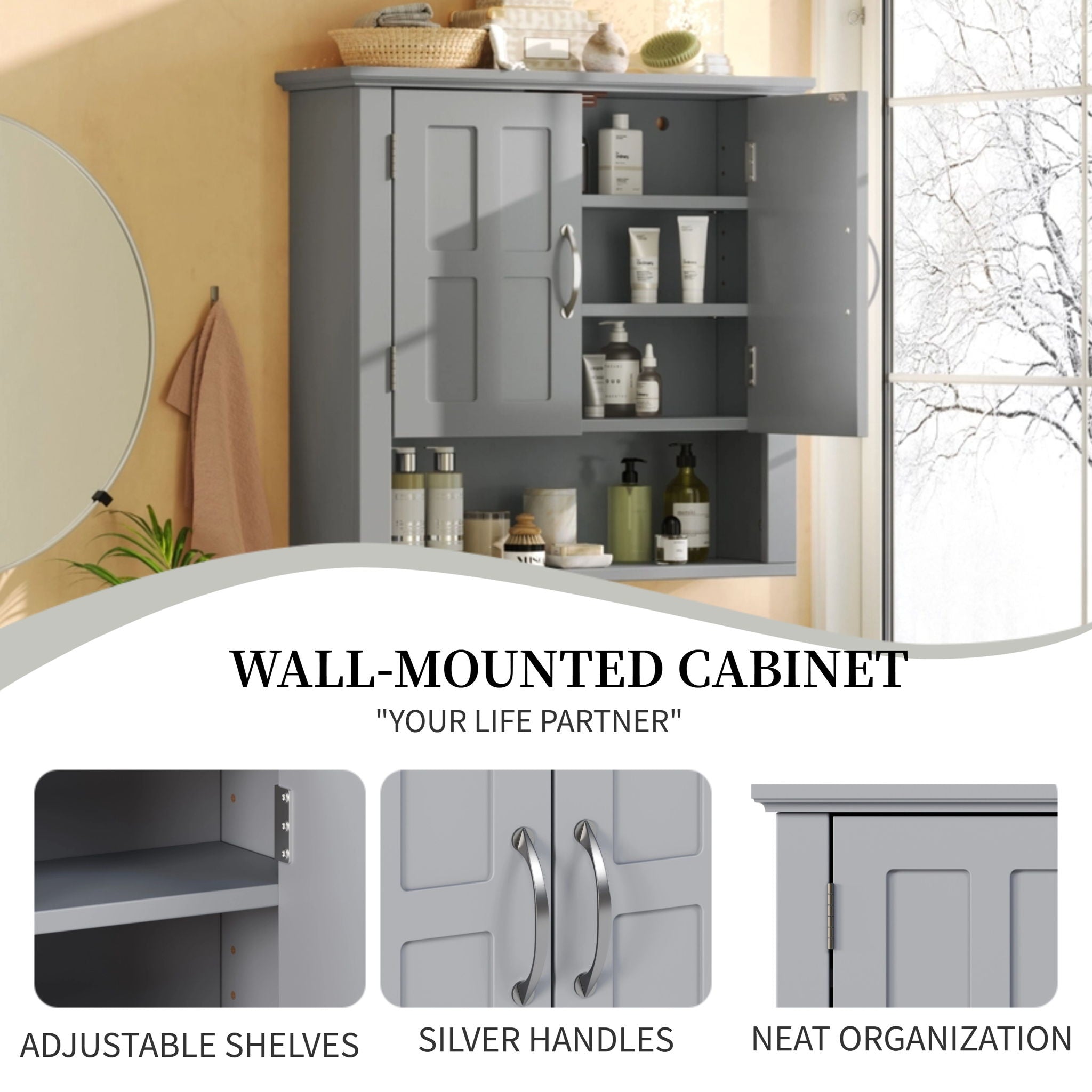 Multi Functional Wall Mounted Cabinet With Adjustable Shelves For Bathroom by HouseOfZazla
