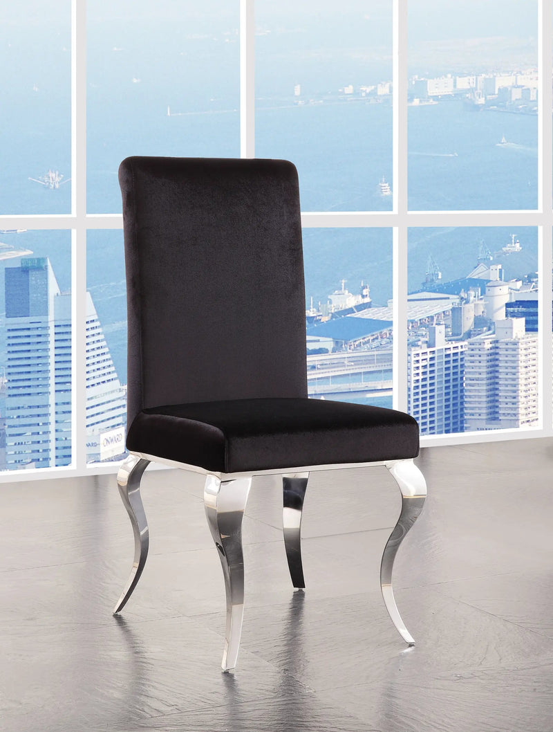 Fabiola Upholstered Stainless Steel Dining Chair by HouseOfZazla