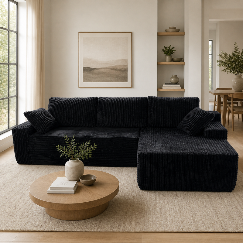 96" Compressed L-Shape Sofa by HouseOfZazla