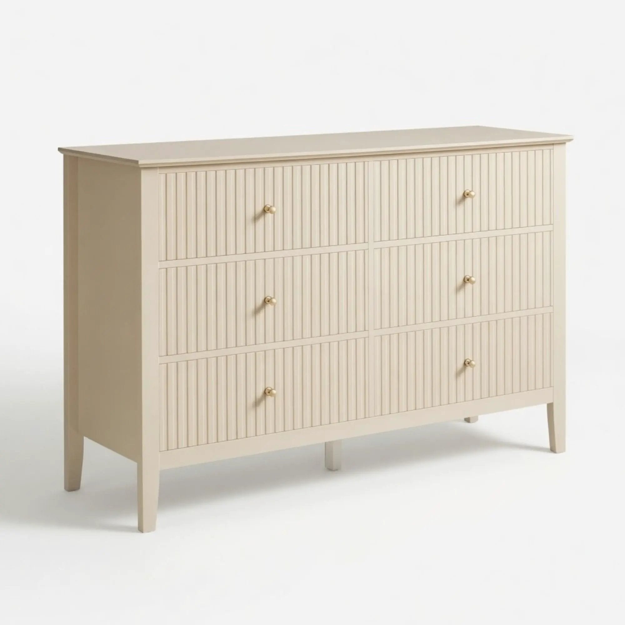 Modern 6 Drawer Fluted Dresser by HouseOfZazla