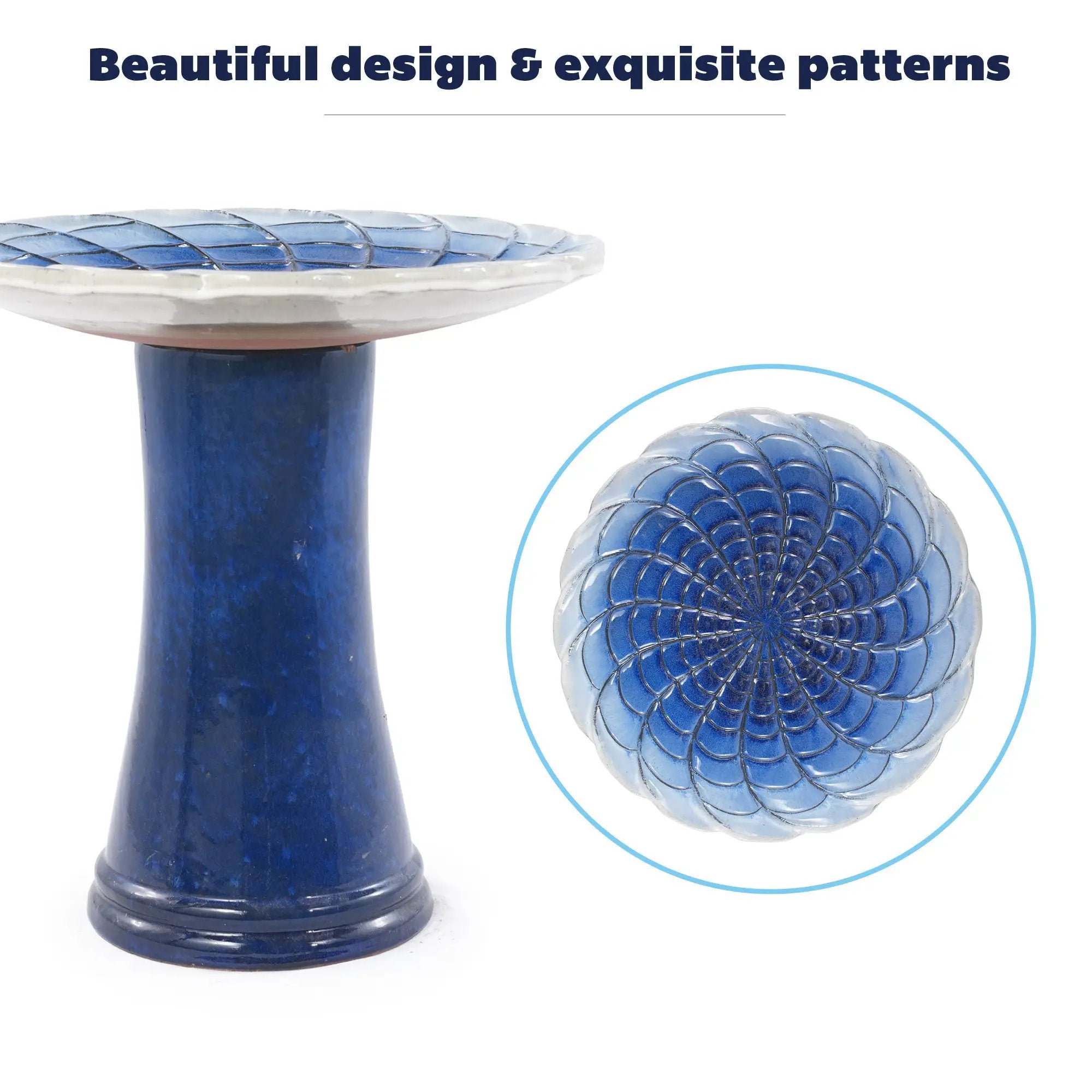 Handmade Glazed Ceramic Bird Bath by HouseOfZazla