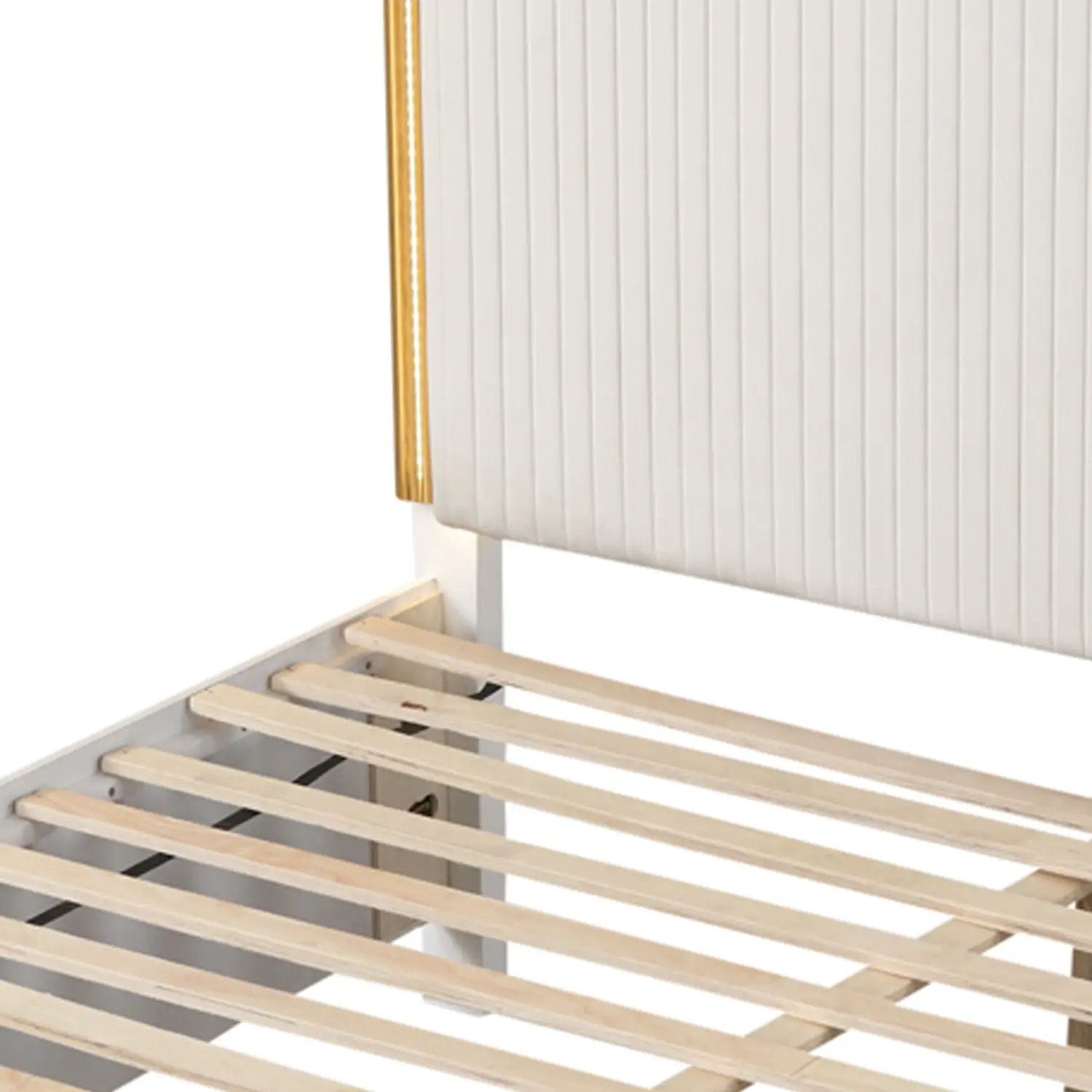 Obsession - Queen Size Bed With LED Headboard And Footboard Storage Drawer - White by HouseOfZazla