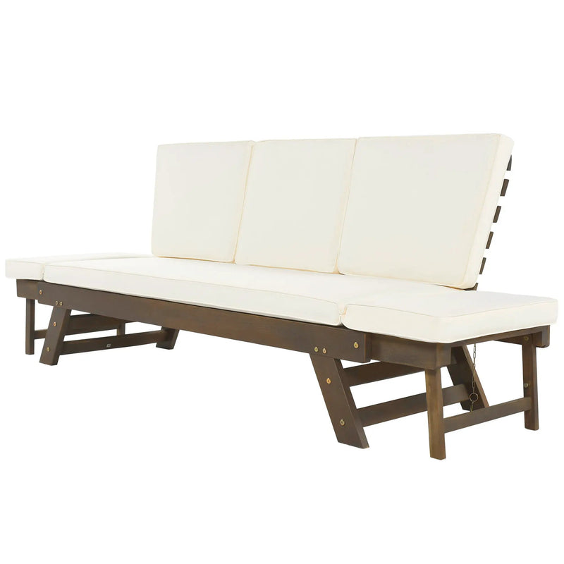 TOPMAX Outdoor Adjustable Patio Wooden Daybed Sofa Chaise Lounge by HouseOfZazla