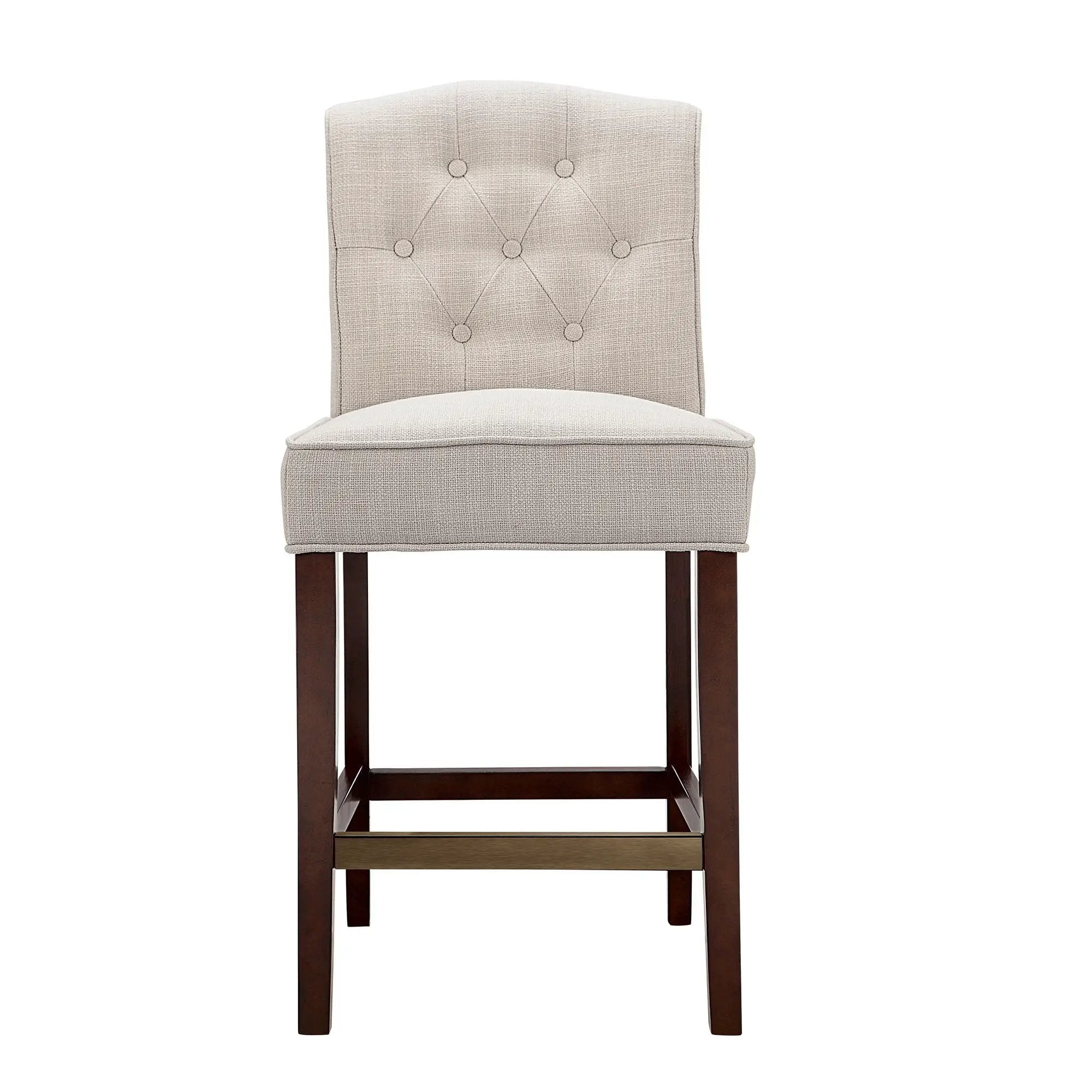 Tufted Counter Stool With Button Tufted Back - Tan by HouseOfZazla