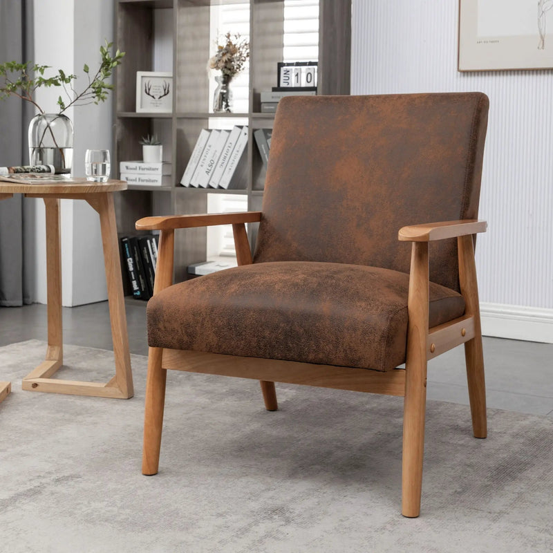 Wide Arm Chair - Light Brown by Unique Piece Furniture