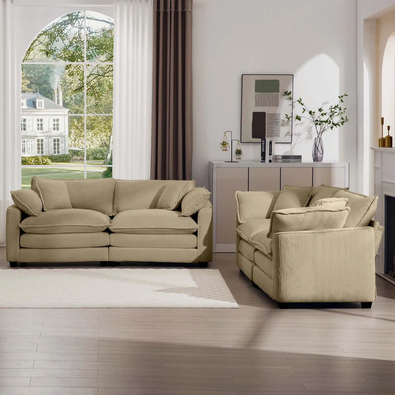 Elegant Oversized Sectional Sofa Set With Deep Seats And Flexible Layout by Unique Piece Furniture