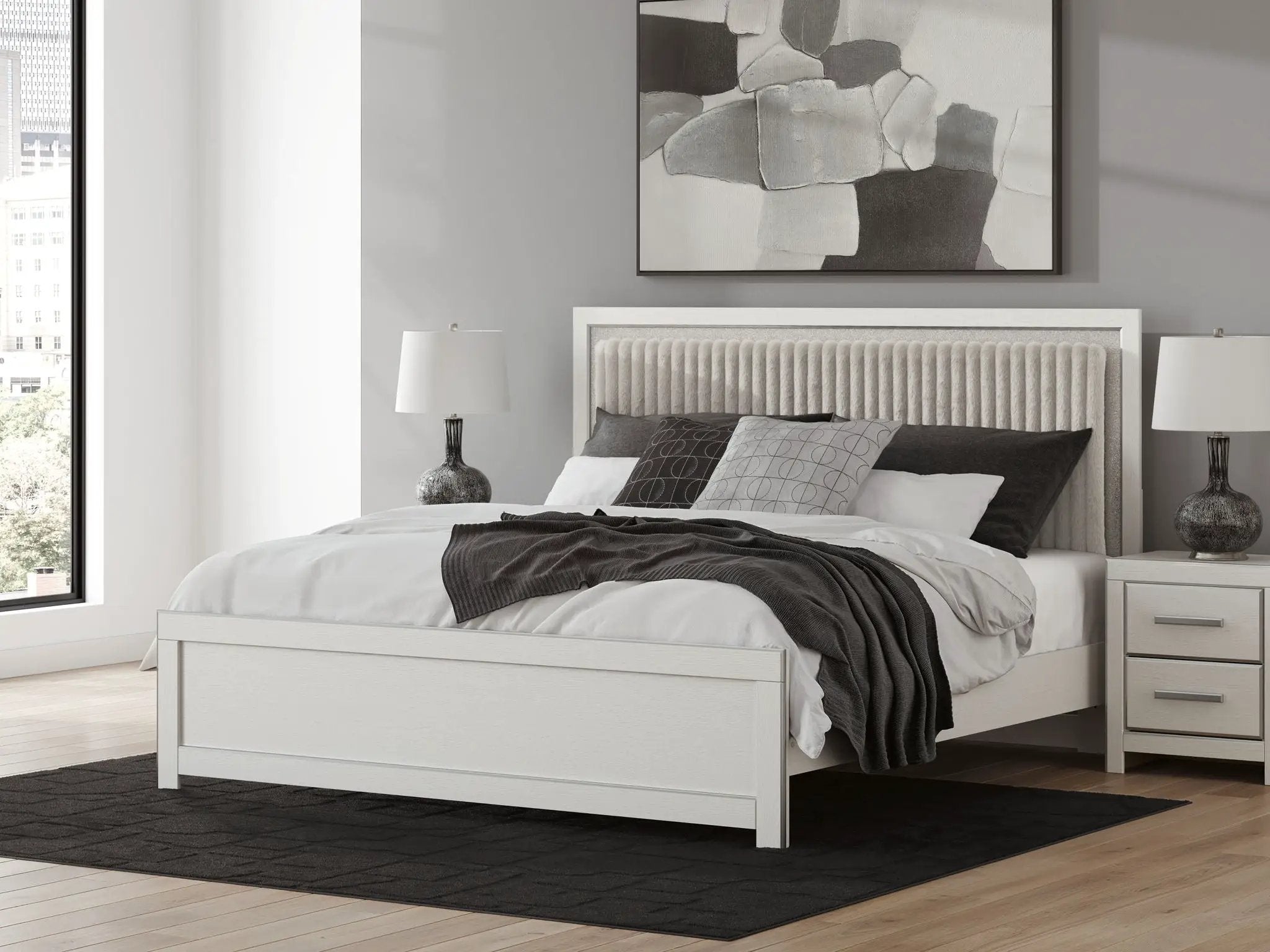 Zuraleus - Upholstered Panel Platform Bed With Roll Slats by Unique Piece Furniture