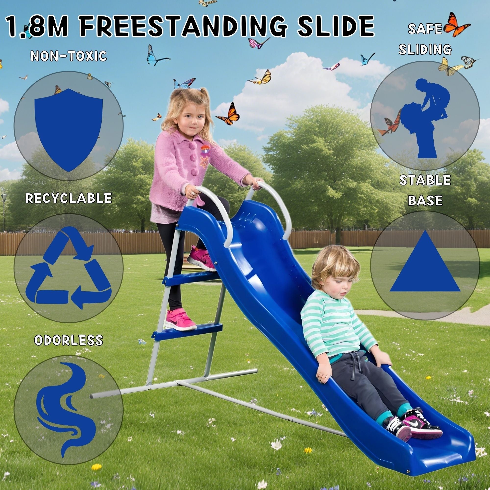 Xsl002 - Slide Indoor Freestanding Playground Equipment - Blue by HouseOfZazla