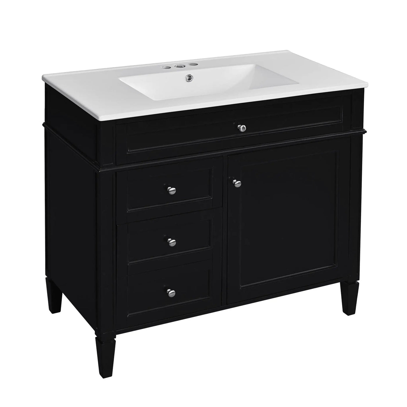 Bathroom Vanity With Top Sink, 2 Drawers And Tip Out Drawer by Unique Piece Furniture