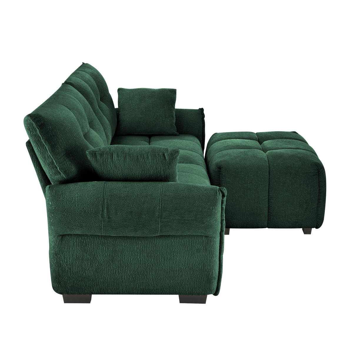 Modern Chenille Fabric 2-Seater Sofa With Ottoman by HouseOfZazla