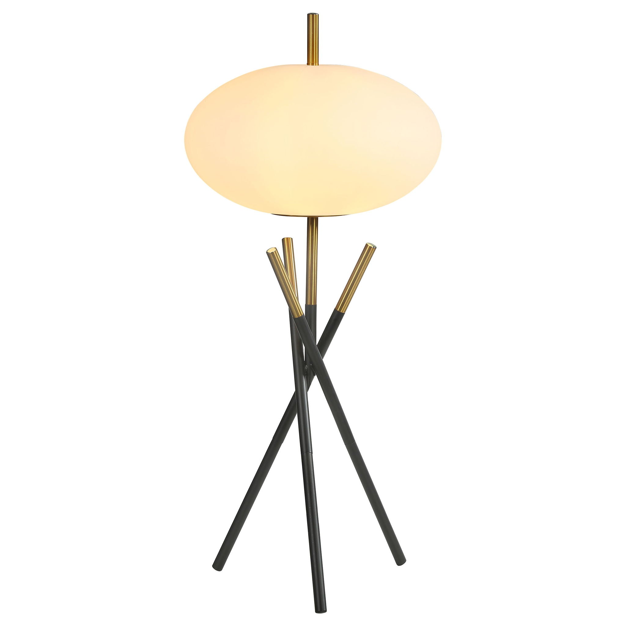 Clarendon - Orb Shade Tripod Table Lamp Desk & Bedside Lamp - Black by HouseOfZazla