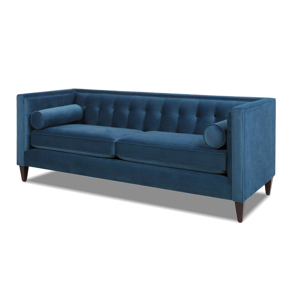 Modern Tufted Tuxedo Sofa with Reversible Cushions - Light Blue, Blue, or Beige, photo 8 of 38