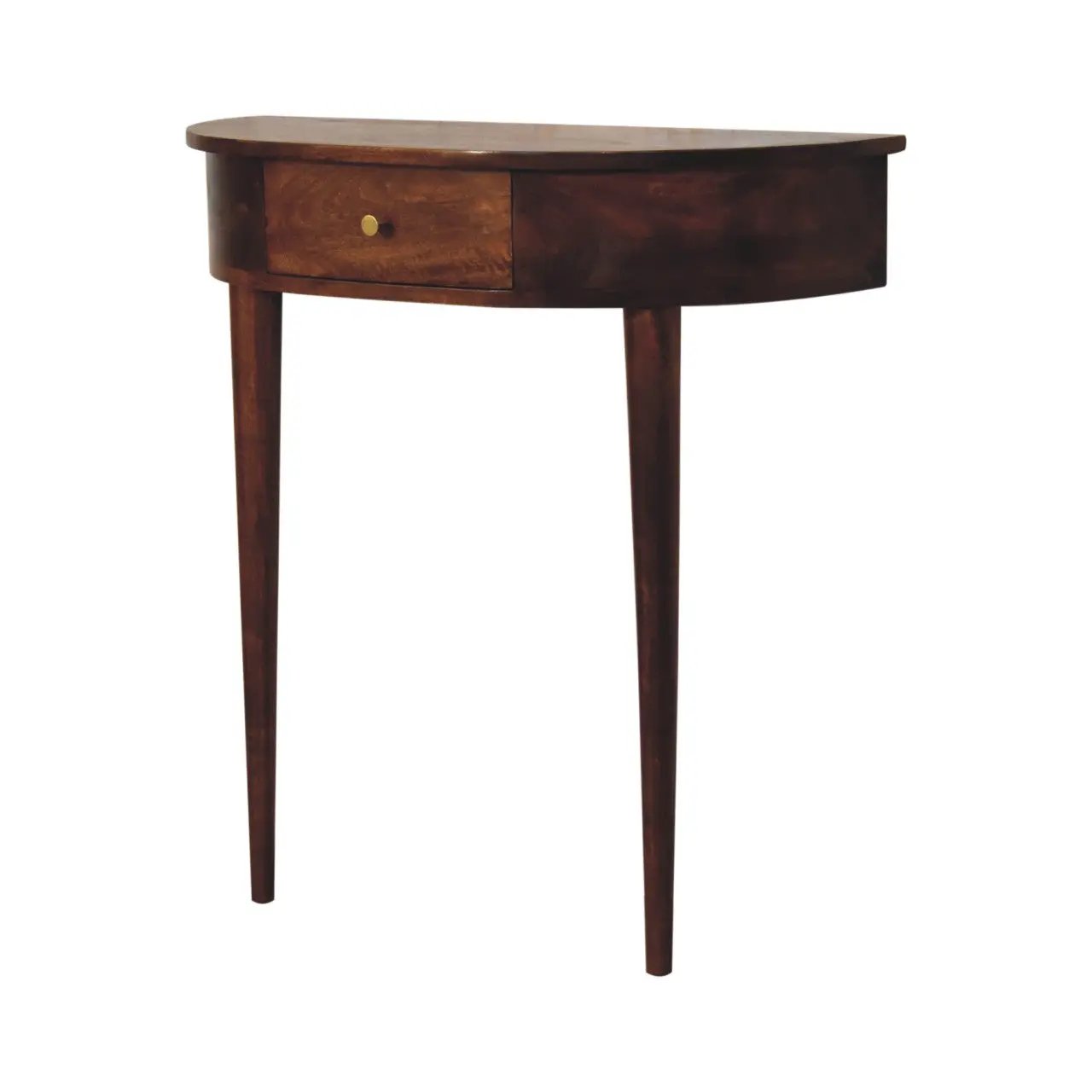 Solid Wood Backless Mounted Console, 1-Drawer, Chestnut by HouseOfZazla