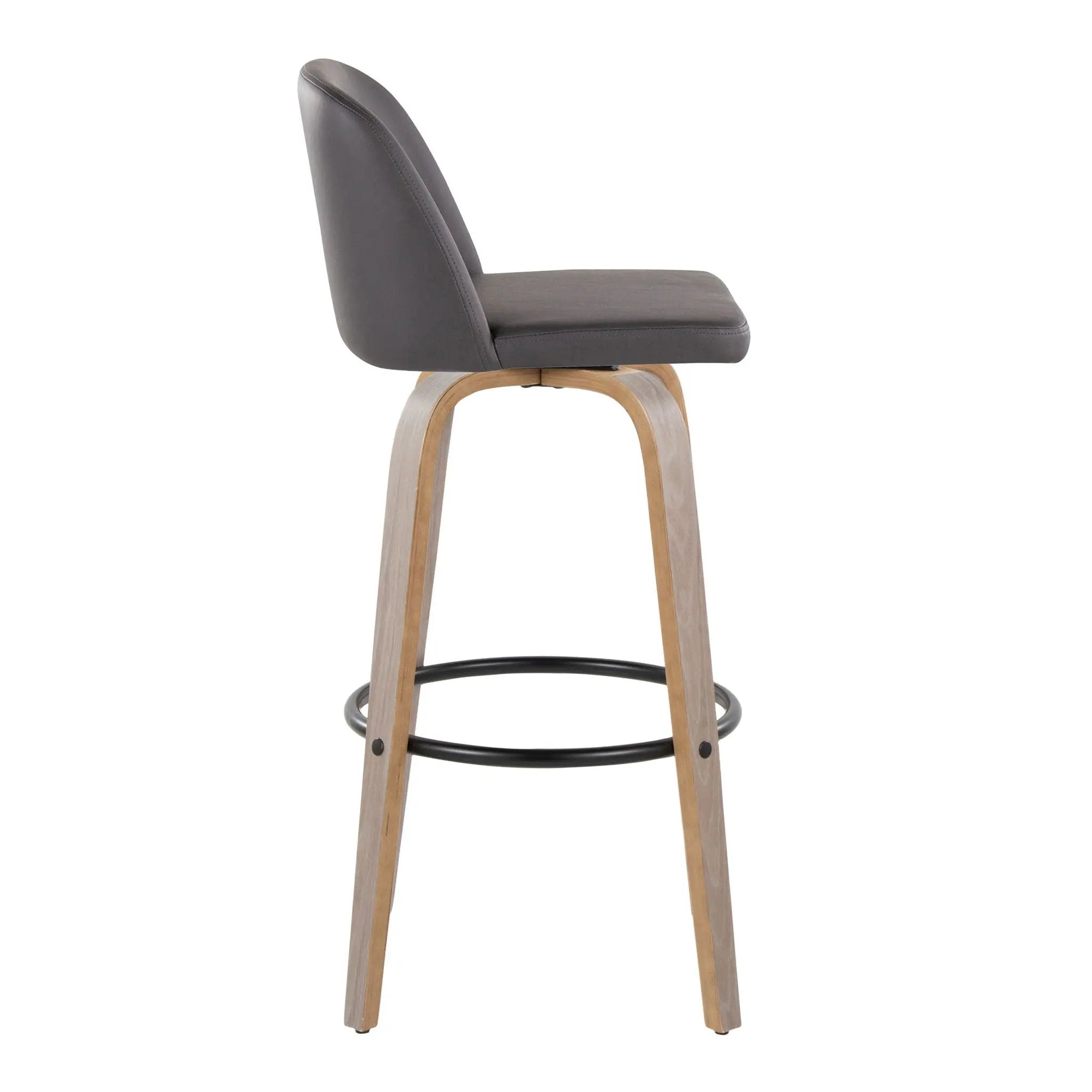 Toriano - Mid-Century Modern Fixed Height BarStool With Round Footrest (Set of 2) by Unique Piece Furniture