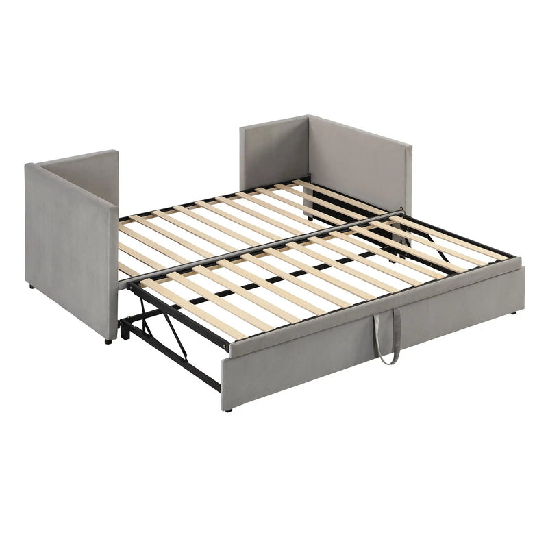Twin Size Upholstered Daybed With Pop Up Trundle by Unique Piece Furniture