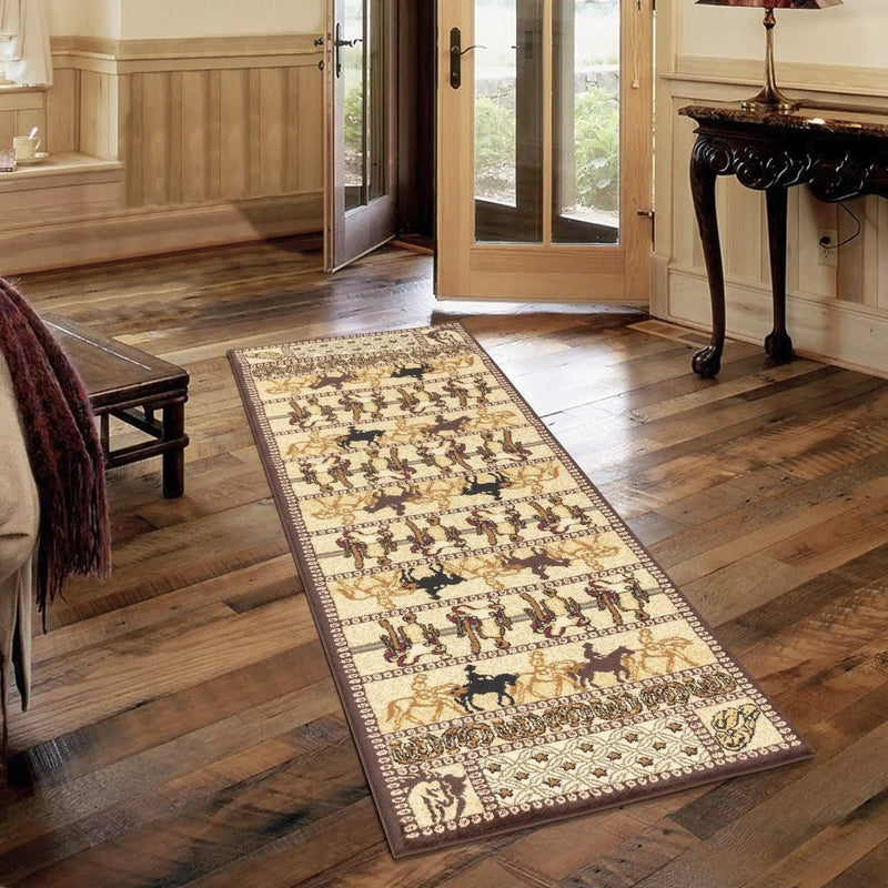 Tribes - 5'3" X 7'3" Southwest Area Rug - Beige - Polypropylene by HouseOfZazla
