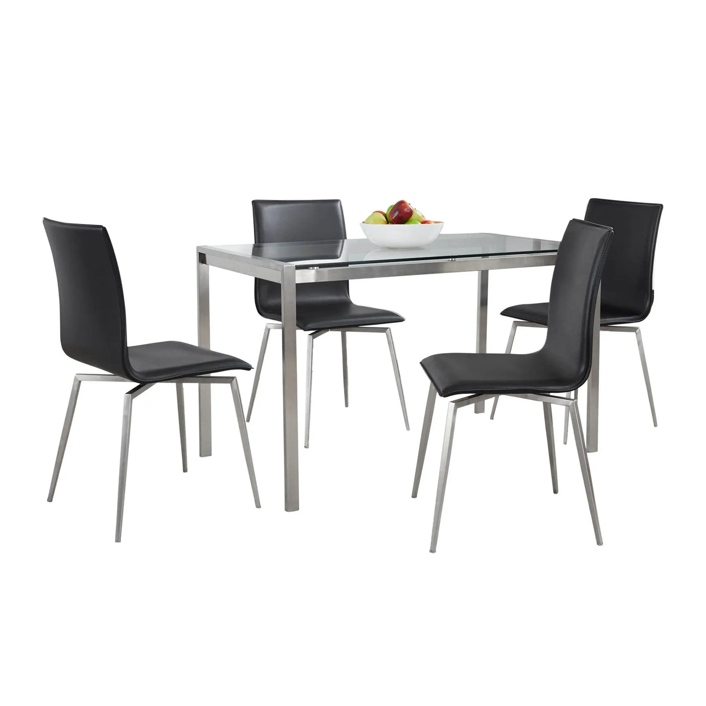 Fuji Mason - Upholstered Swivel Contemporary Dining Set Dining Set, Glass, 5 Piece by HouseOfZazla