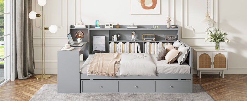 Daybed With 3 Drawers USB Ports And Desk by HouseOfZazla
