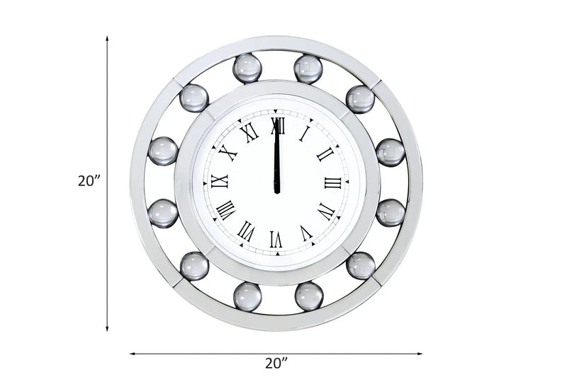 Boffa - Geometric Pattern Trim Round Wall Clock - Mirrored by Unique Piece Furniture